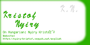 kristof nyiry business card